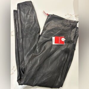 Spanx Black Faux Leather Leggings size 2X petite NWT